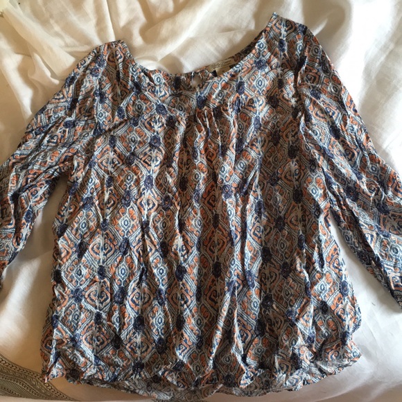 Lucky Brand Tops - Long sleeve orange and blue top